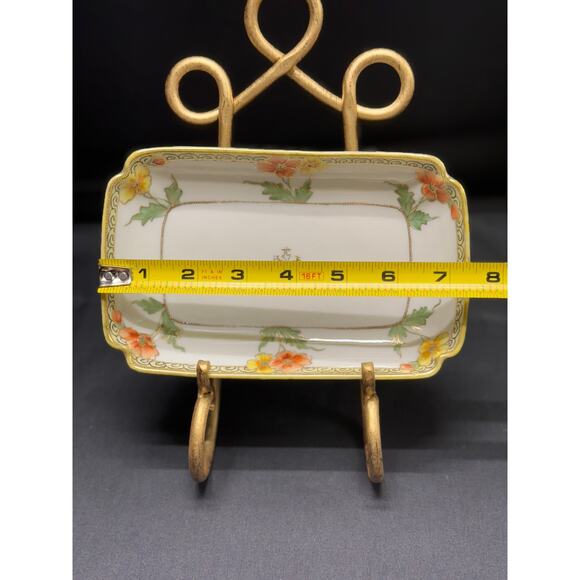 Vintage Nippon Hand-Painted Trinket Dish – 7.5" W x 4.5" H - Picture 8 of 10